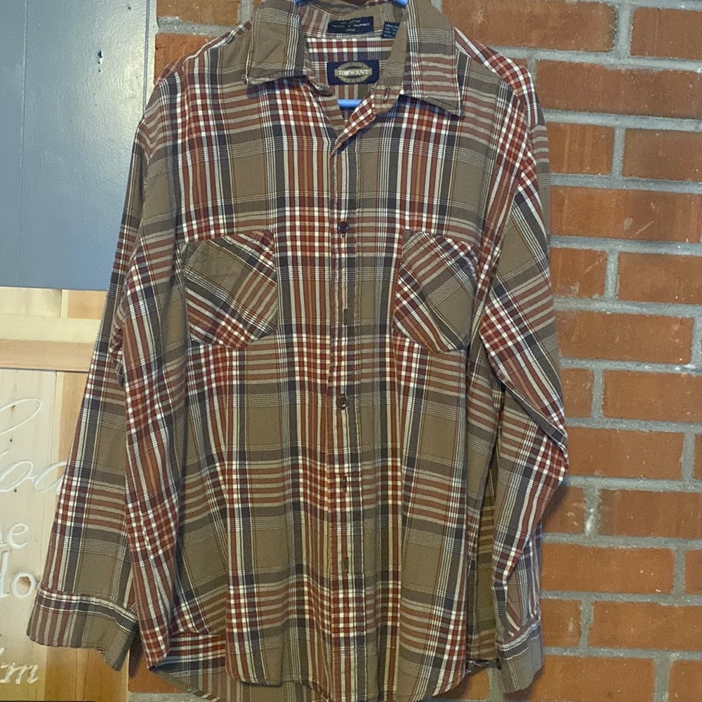TOWNCRAFT MEN'S PLAID SHIRT SIZE LARGE